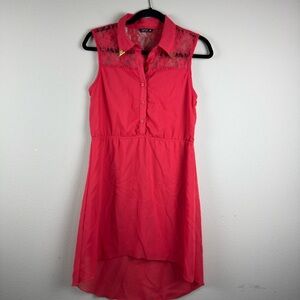 Indulge Women Shirt Dress Sleeveless Red Size Medium